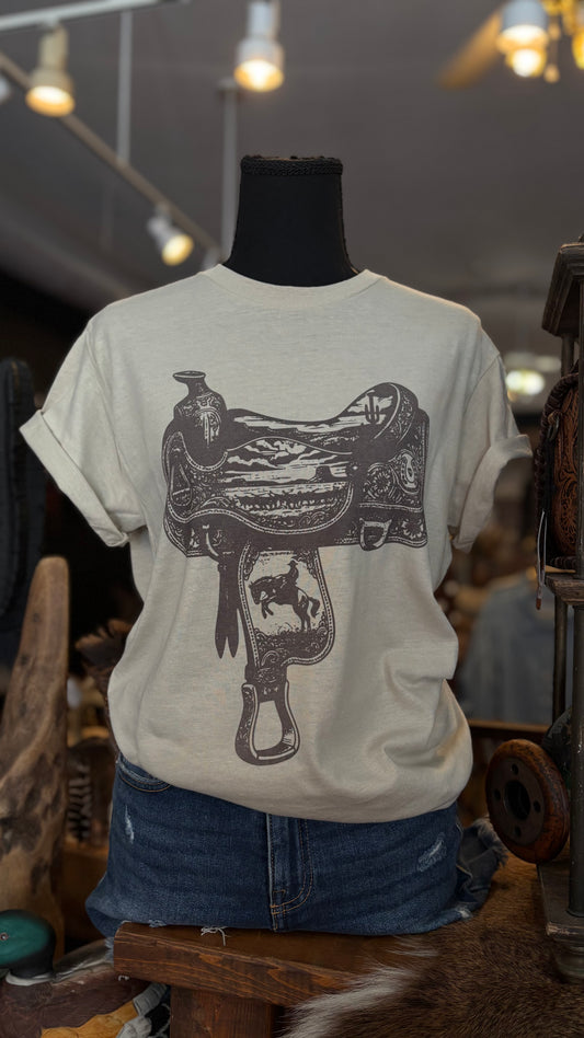 Desert Scene Saddle - Sand Graphic Tee