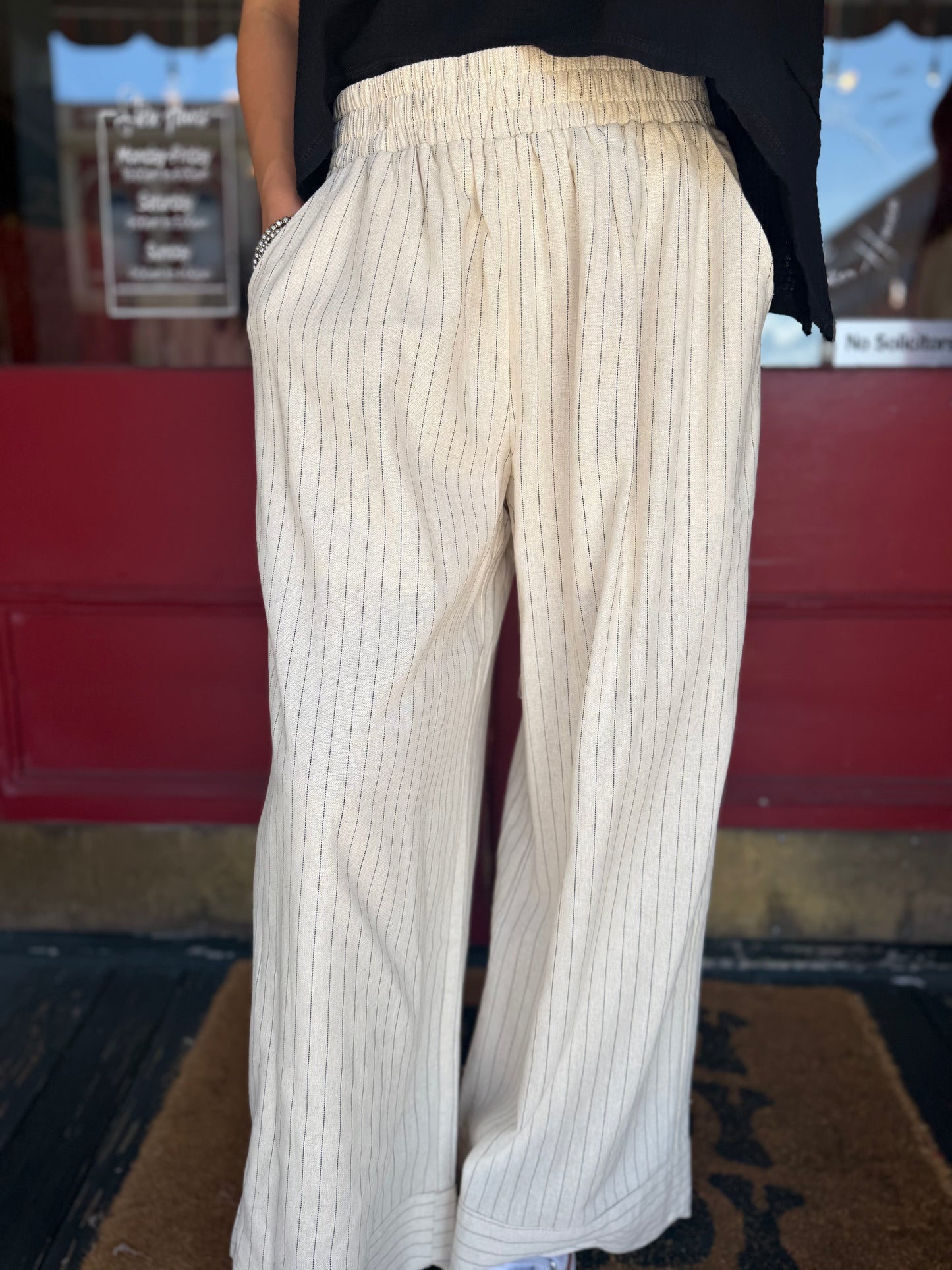 Juniper Thread – Ivory Linen Wide Leg Pants