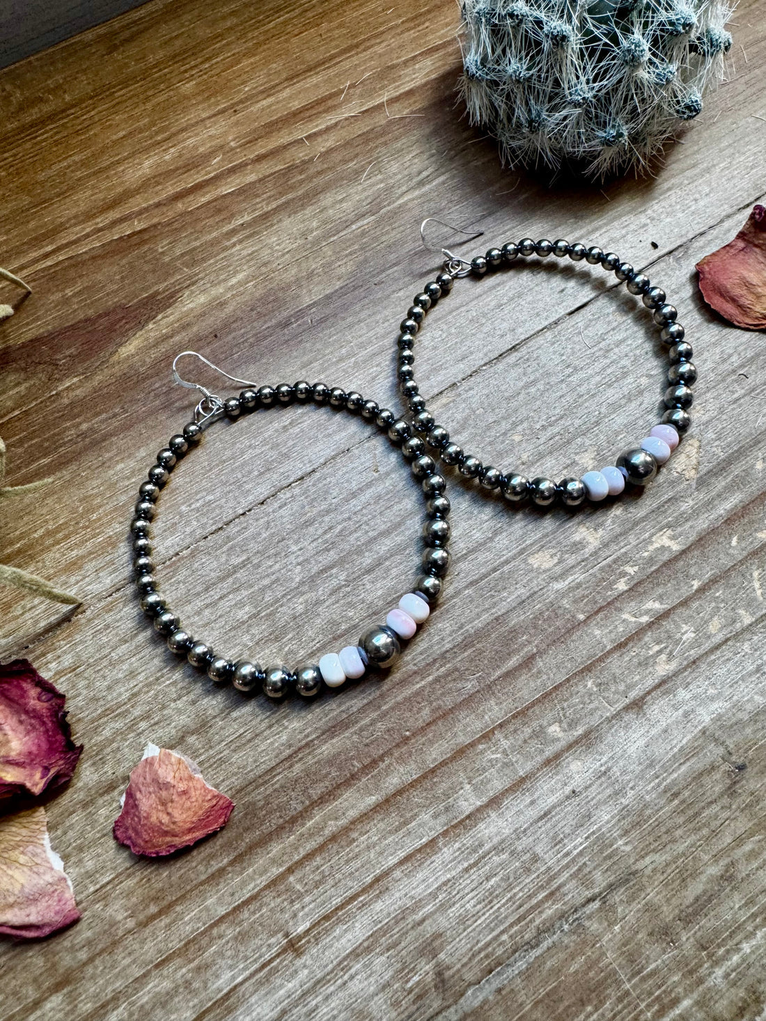 Pink Conch 4" Hoops - Authentic