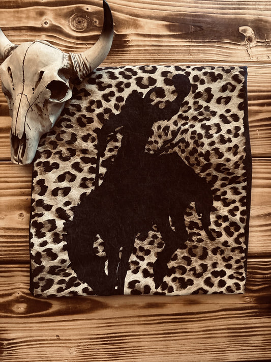 Leopard Lasso - Black Mineral Wash Tee