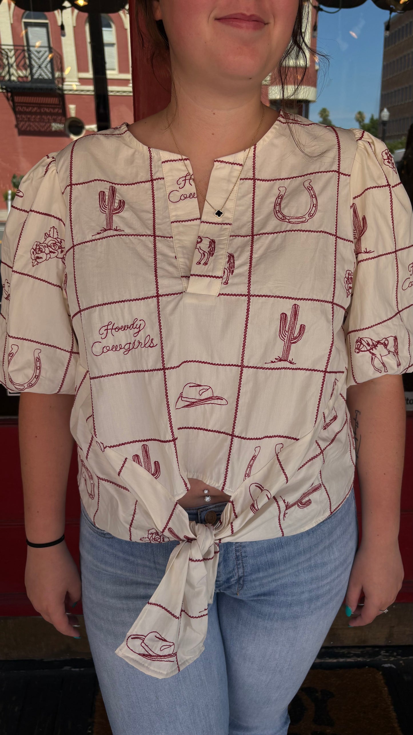 Western Rosewood – Tie Front Top