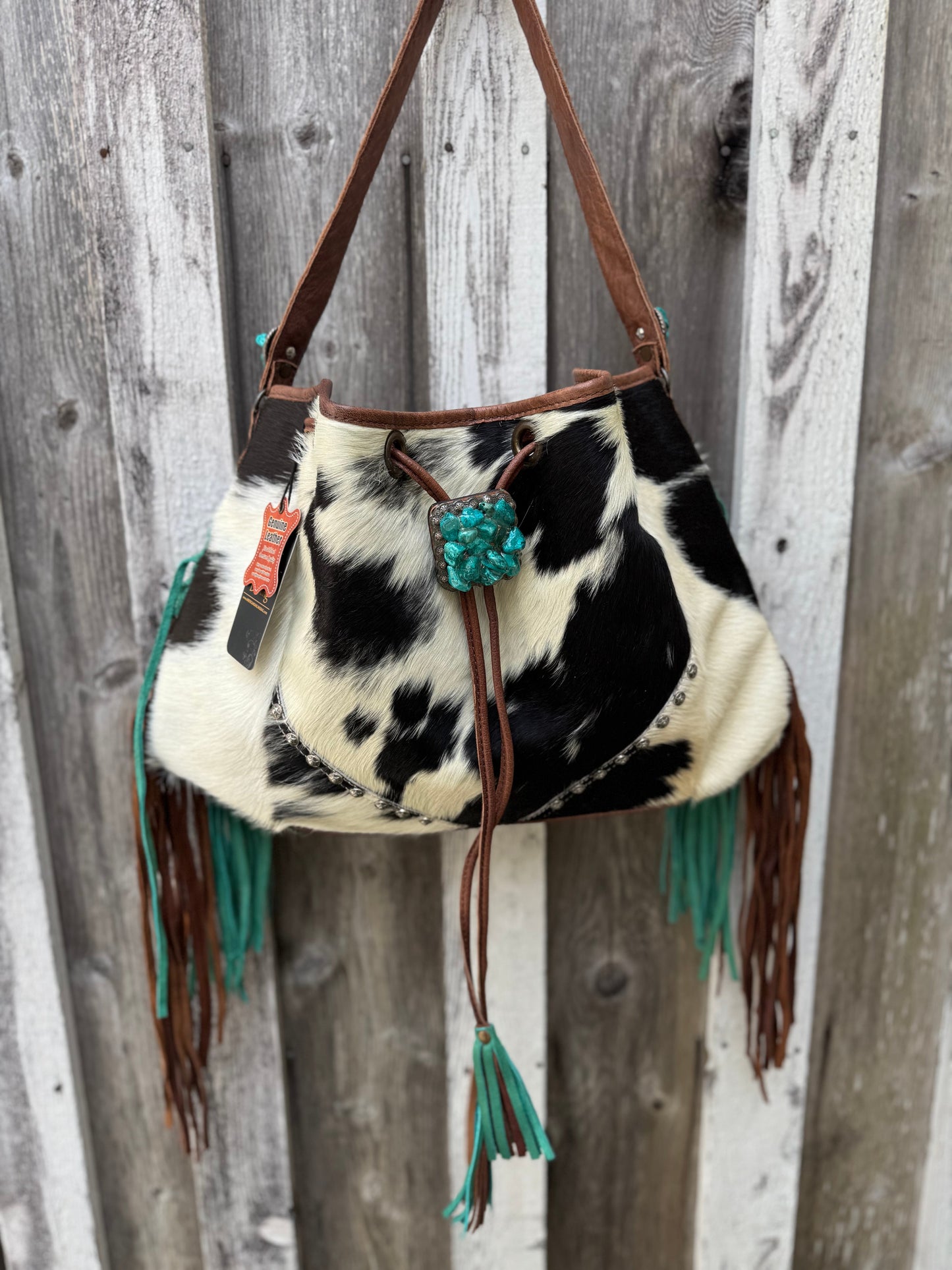 Charlie Chunk Fringe - B&W Purse