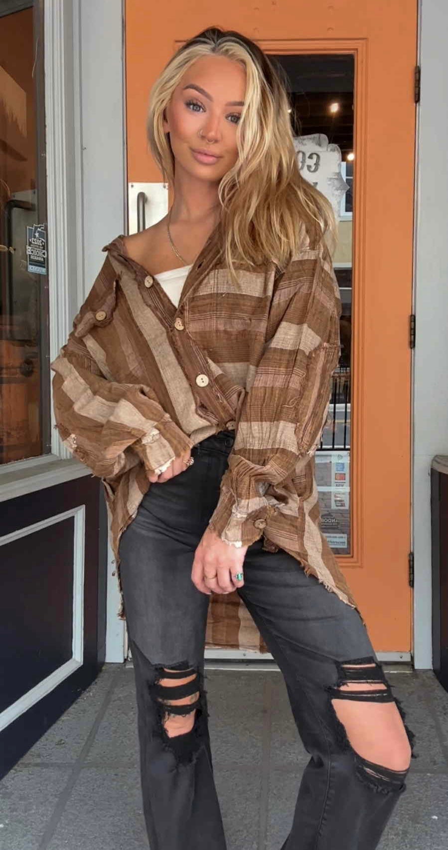 Timber Dust - Washed Flannel Top