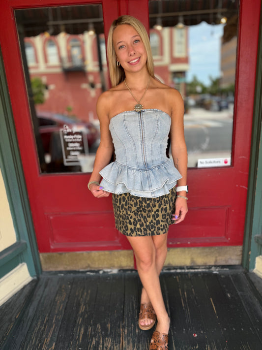 The Outlaw Belle – Denim Corset Top