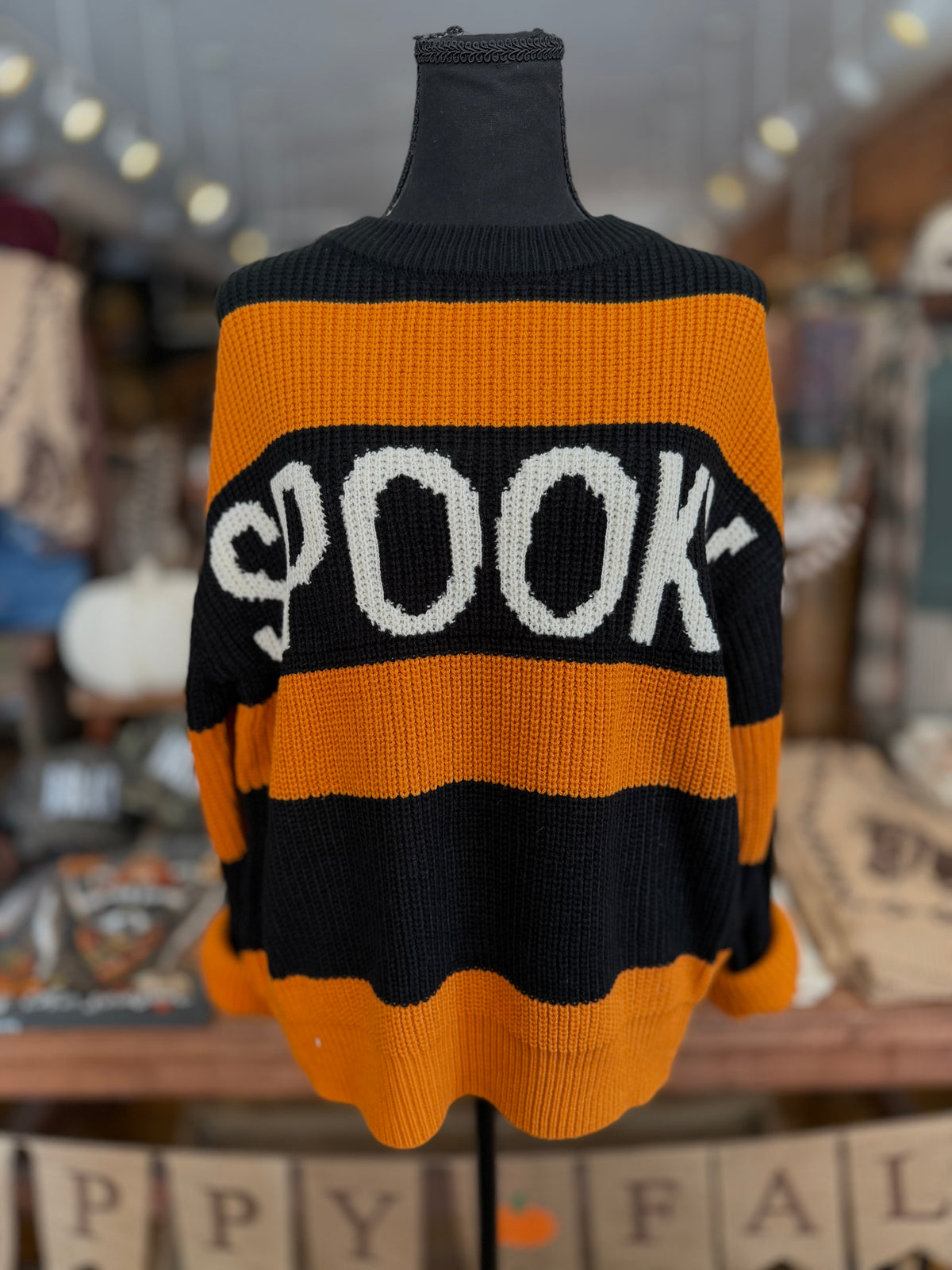 Spooky Society – Black & Orange Knit Sweater
