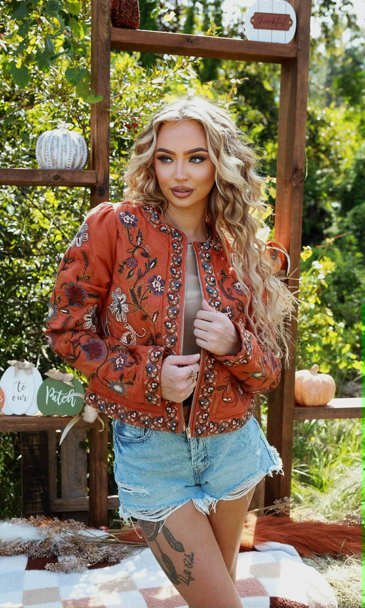 Threaded Sol - Rust Quilted Jacket