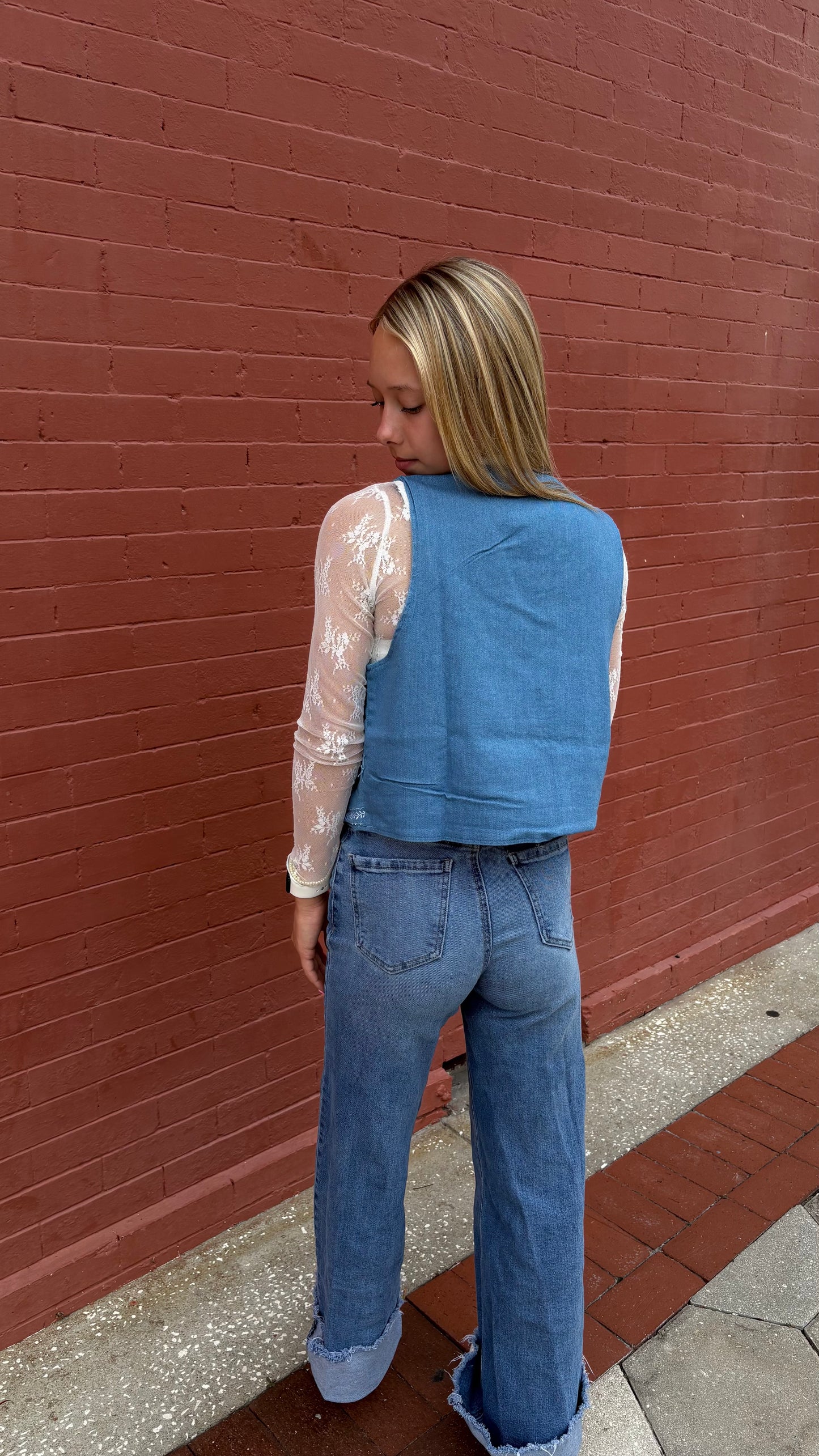 Bluebell Meadow – Denim Vest