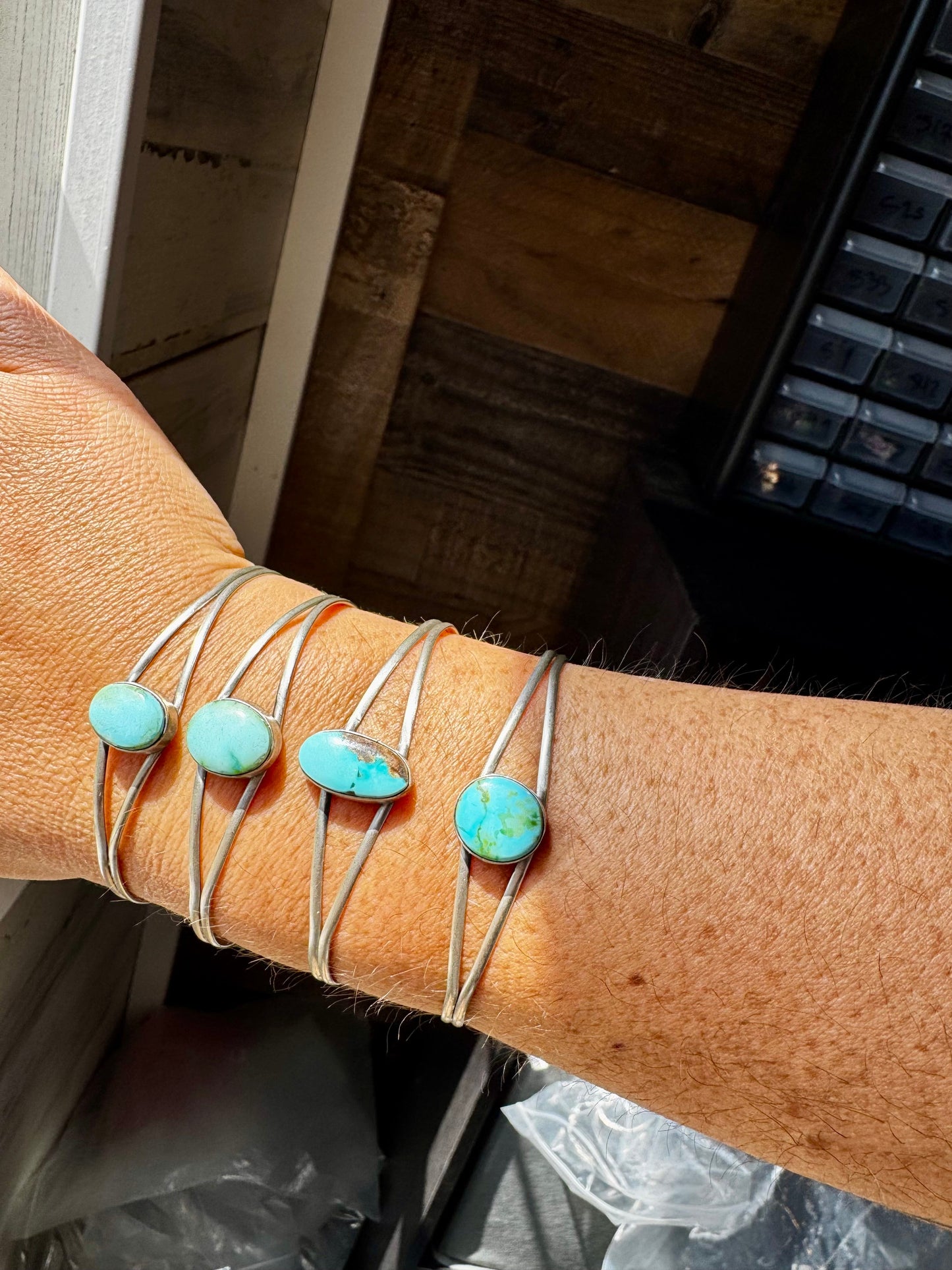 Sonoran Gold Turquoise Cuff – Sterling Silver – Native Made – Made in USA