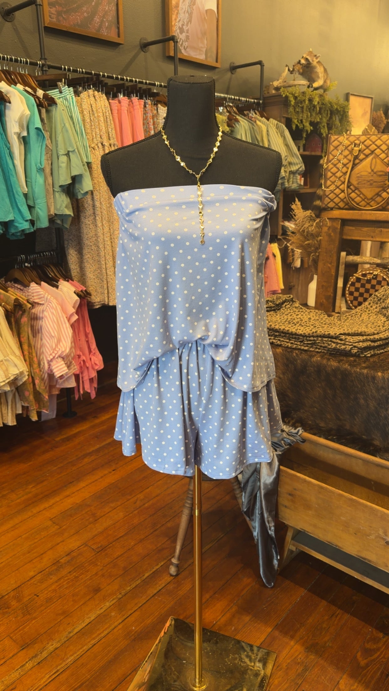 Dotty Skies – Blue Tube Top Set