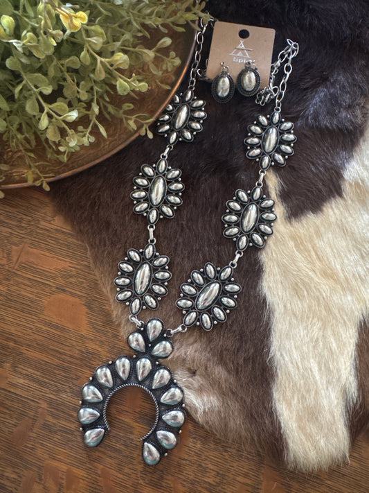 High Stakes - Silver Squash Necklace Set