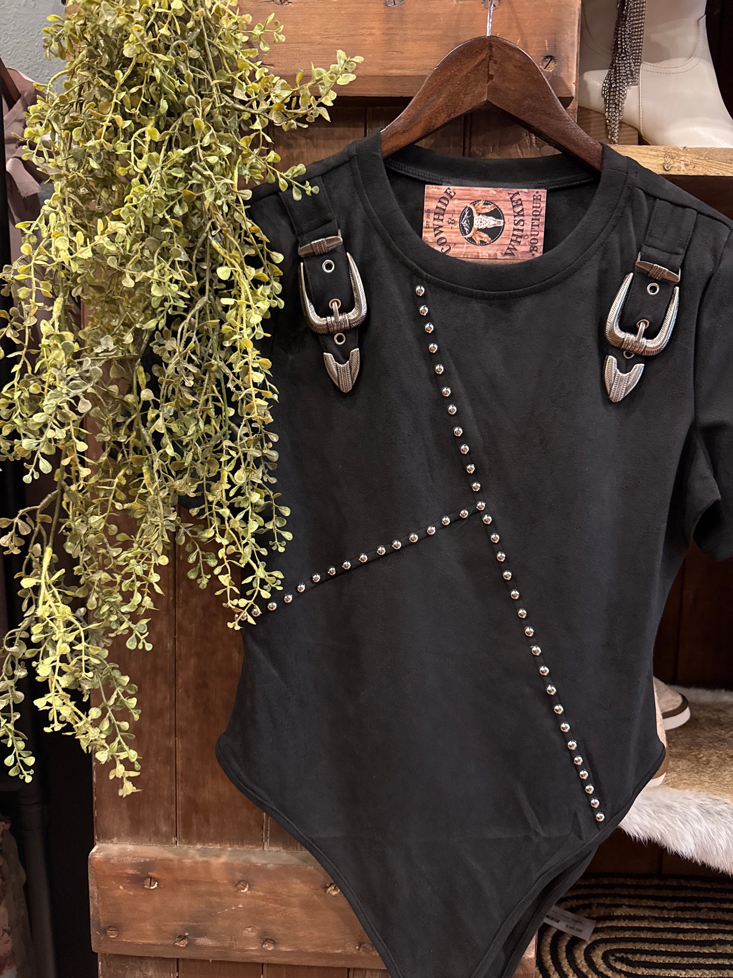 Black Stallion Outlaw – Studded Buckle Bodysuit