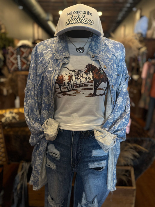 Dusty Bandana – Blue Paisley Top