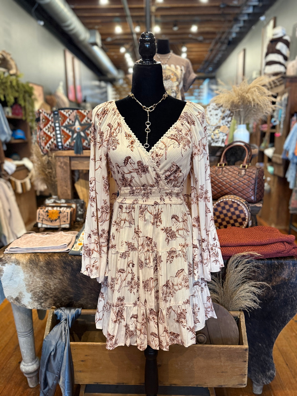 Free Spirit – Ivory Western Maxi Dress