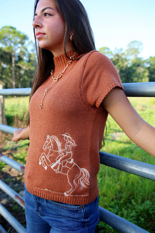 Rustic Reins – Rust Mock Neck