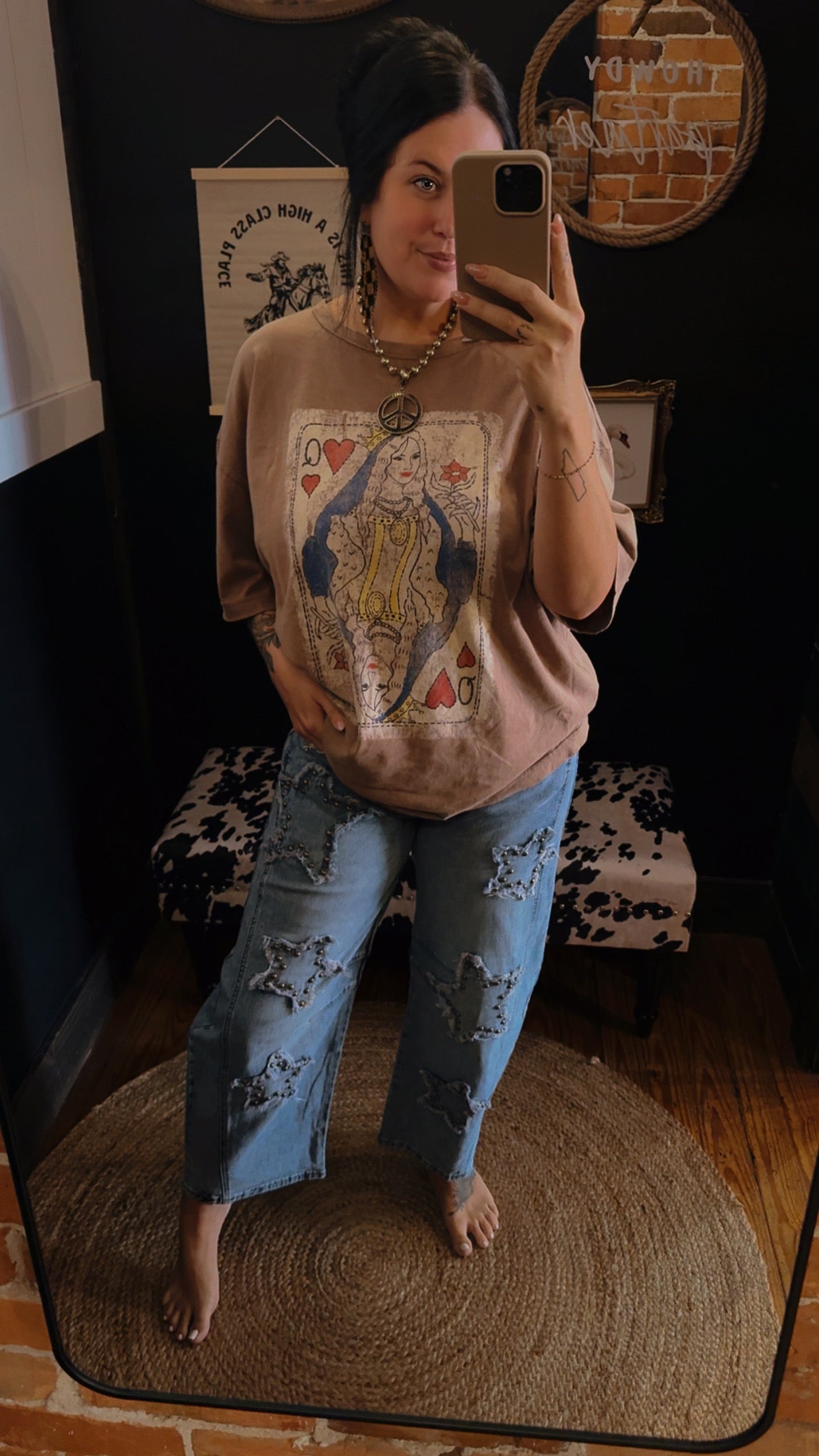 Lone Star Stud – Denim Star Barrel Jeans