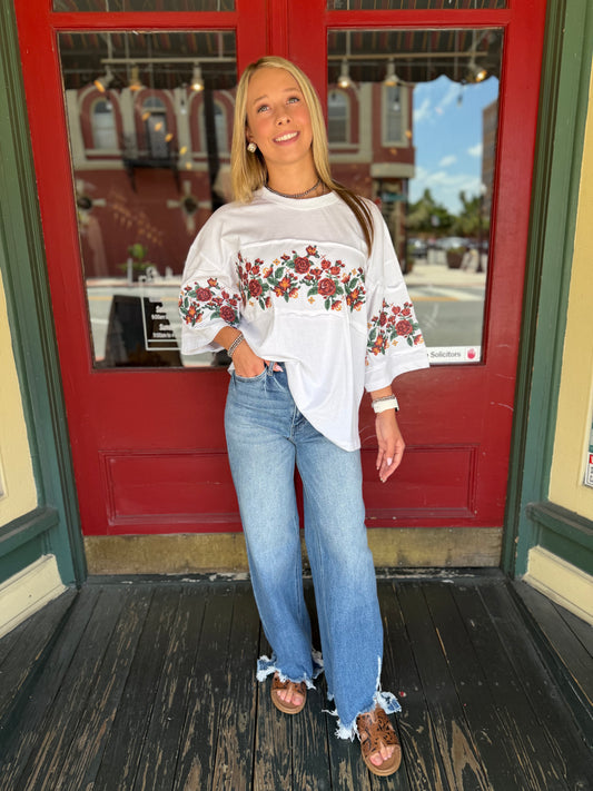 Wildflower Stitch – Embroidered Knit Top