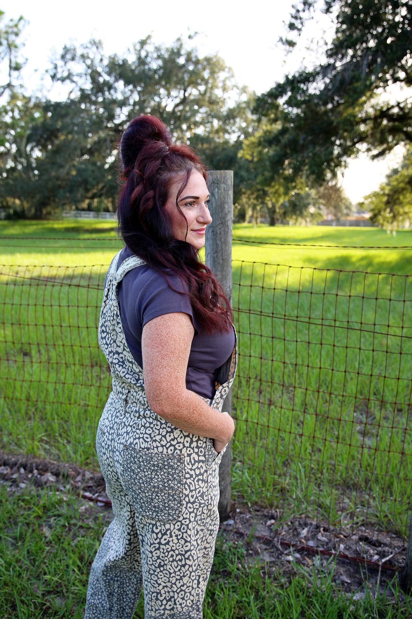 Feral Fields – Grey Leopard Overalls