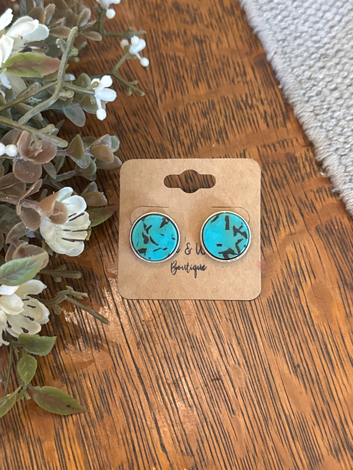 Teal Spackle - Earrings