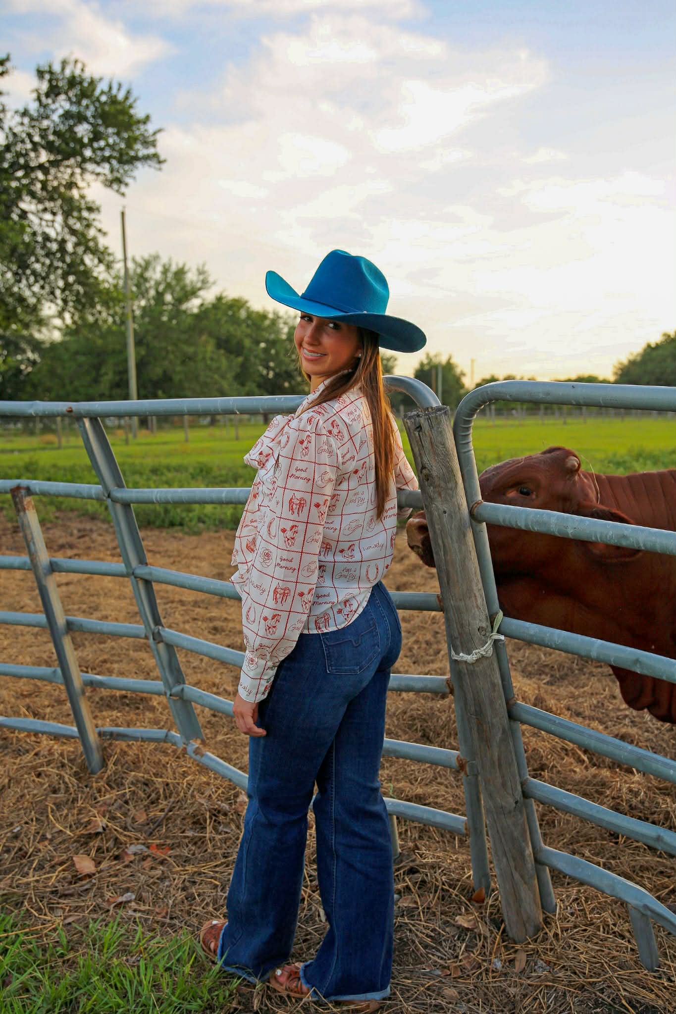 Stamped Horizon – Western Tie Top