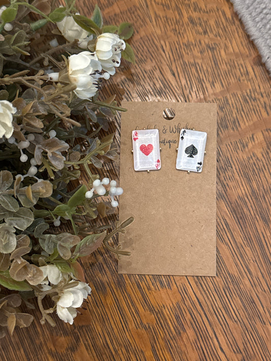 Glitter Aces - Card Earrings