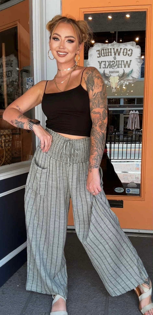 Prairie Pinstripes - Charcoal Pants