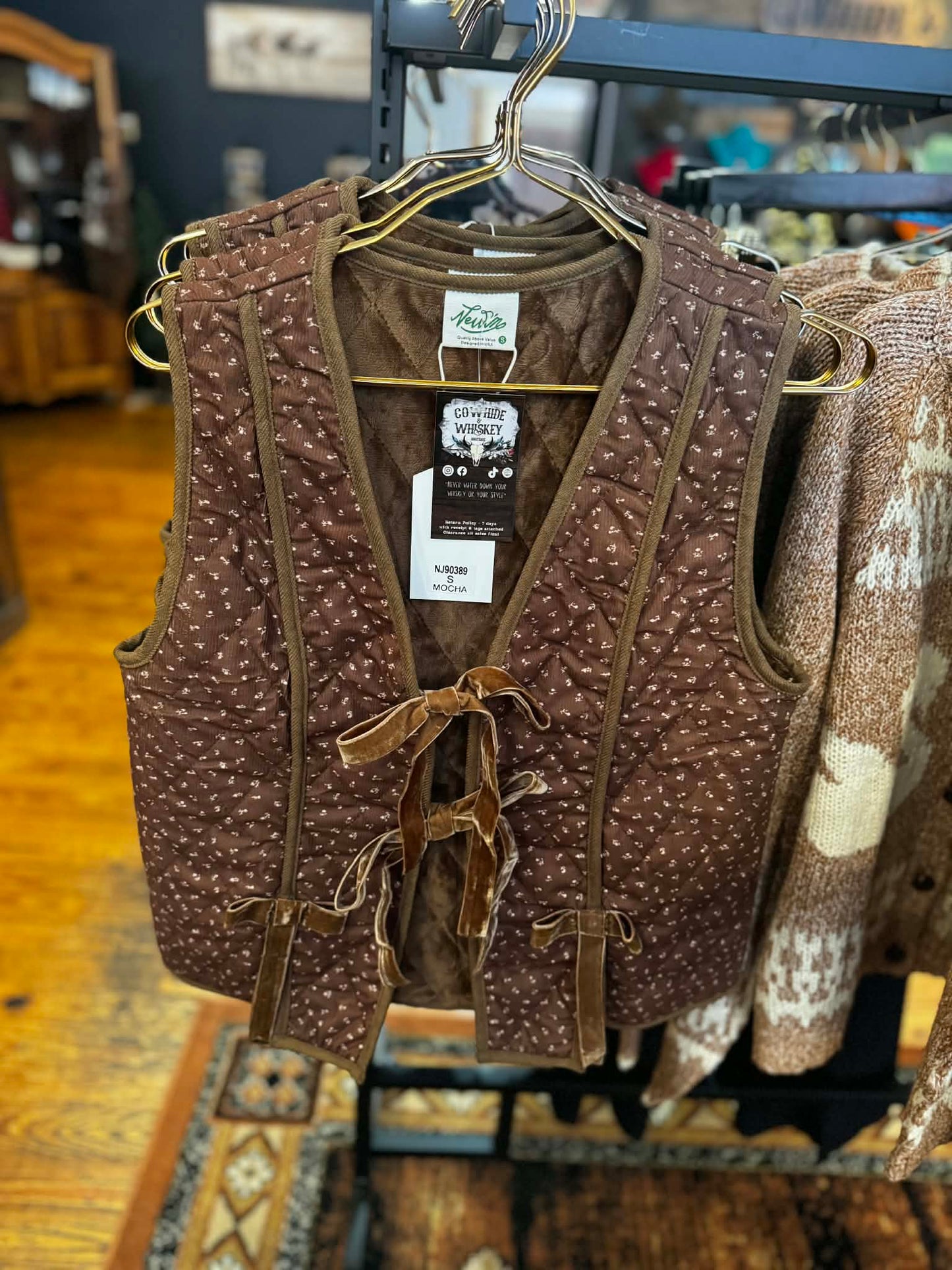 Wildflower Trail- Quilted Front Tie Vest