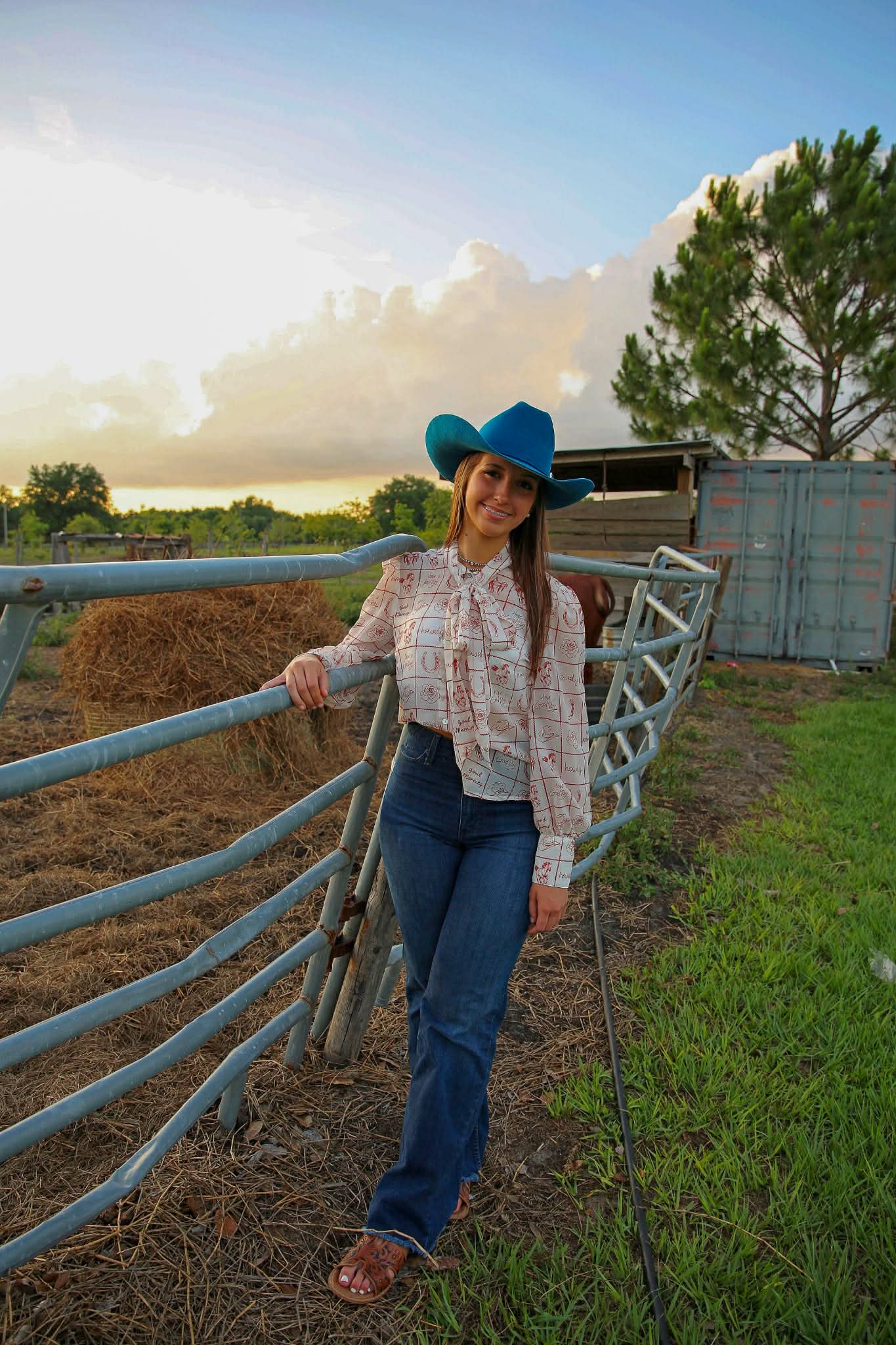 Stamped Horizon – Western Tie Top