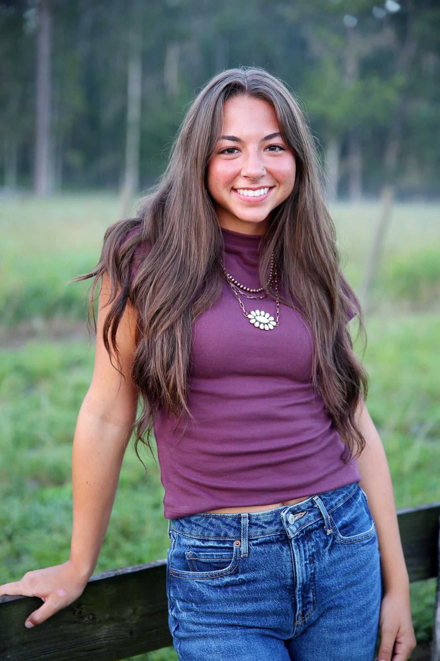 Harvest Ridge – Plum Mock Neck Knit Top