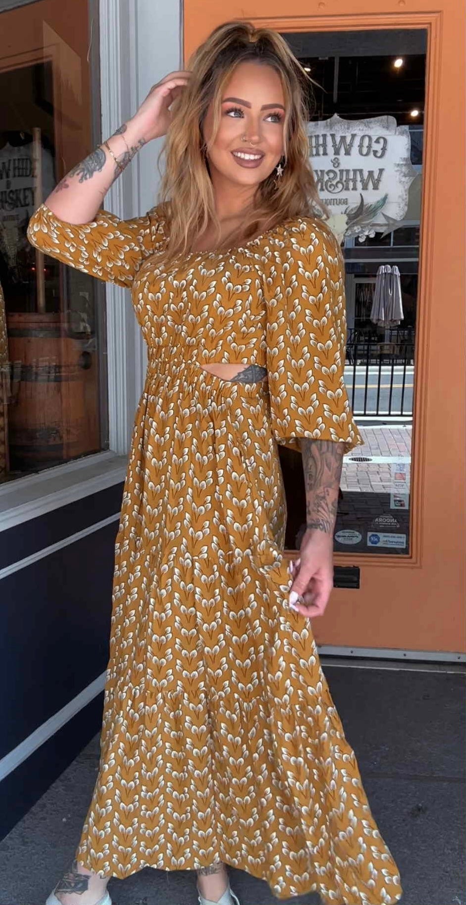 Willow Bloom - Mustard Maxi Dress