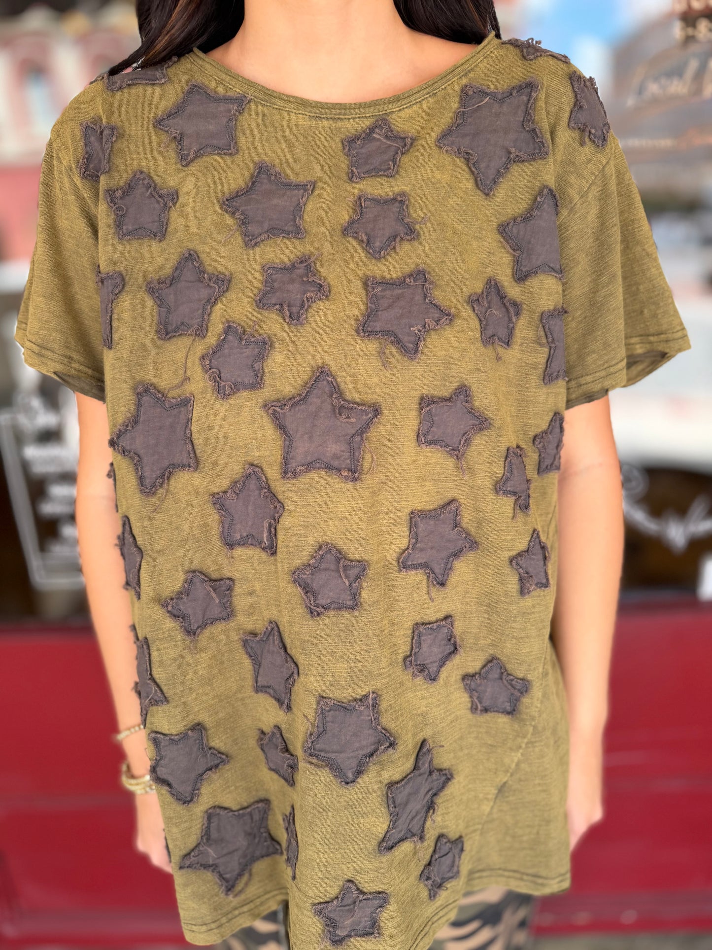 Primitive Star – Olive Mineral Wash Top