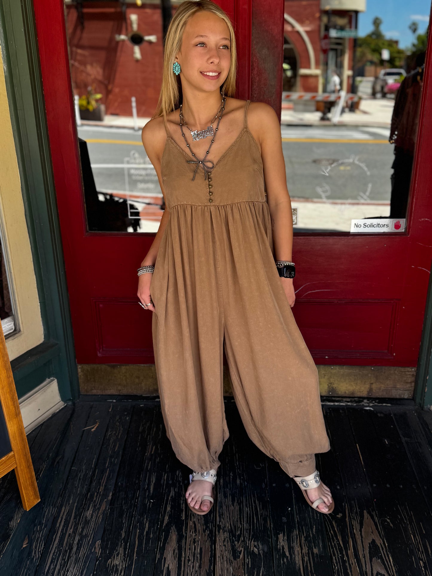 Mushroom Meadow – Brown Jumpsuit
