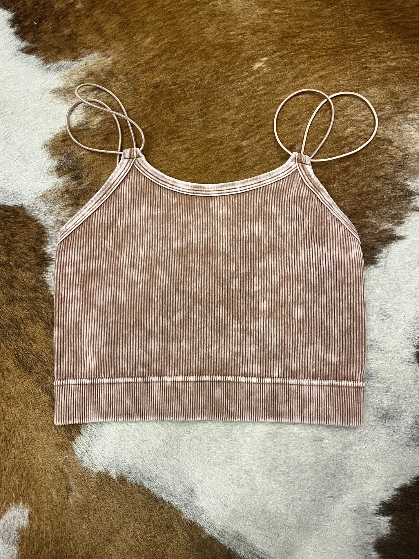 Falling Layers – Camel Washed Ribbed Brami
