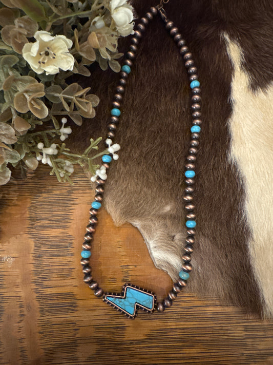 Striking Copper - Bolt Necklace