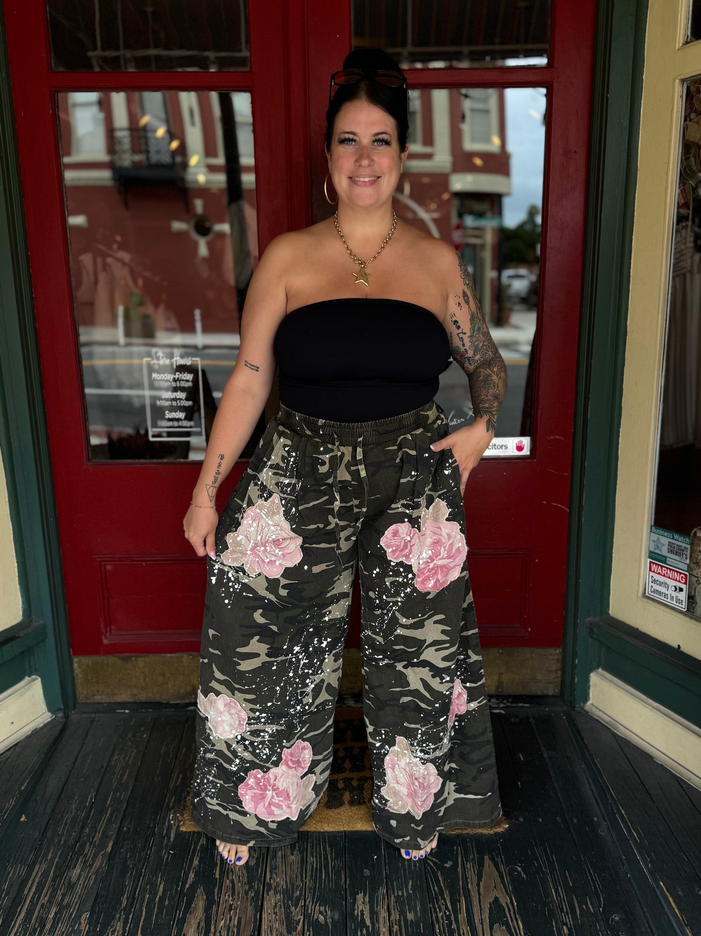 Rose Rebel – Camo Patchwork Pants