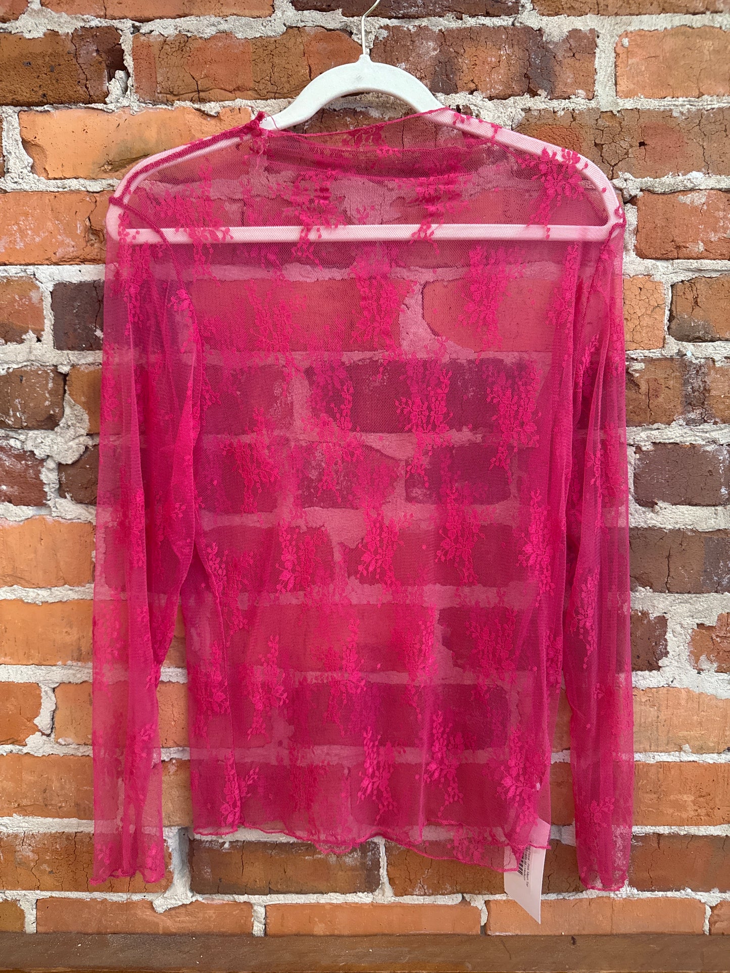Flying Floral - Pink Mesh Top