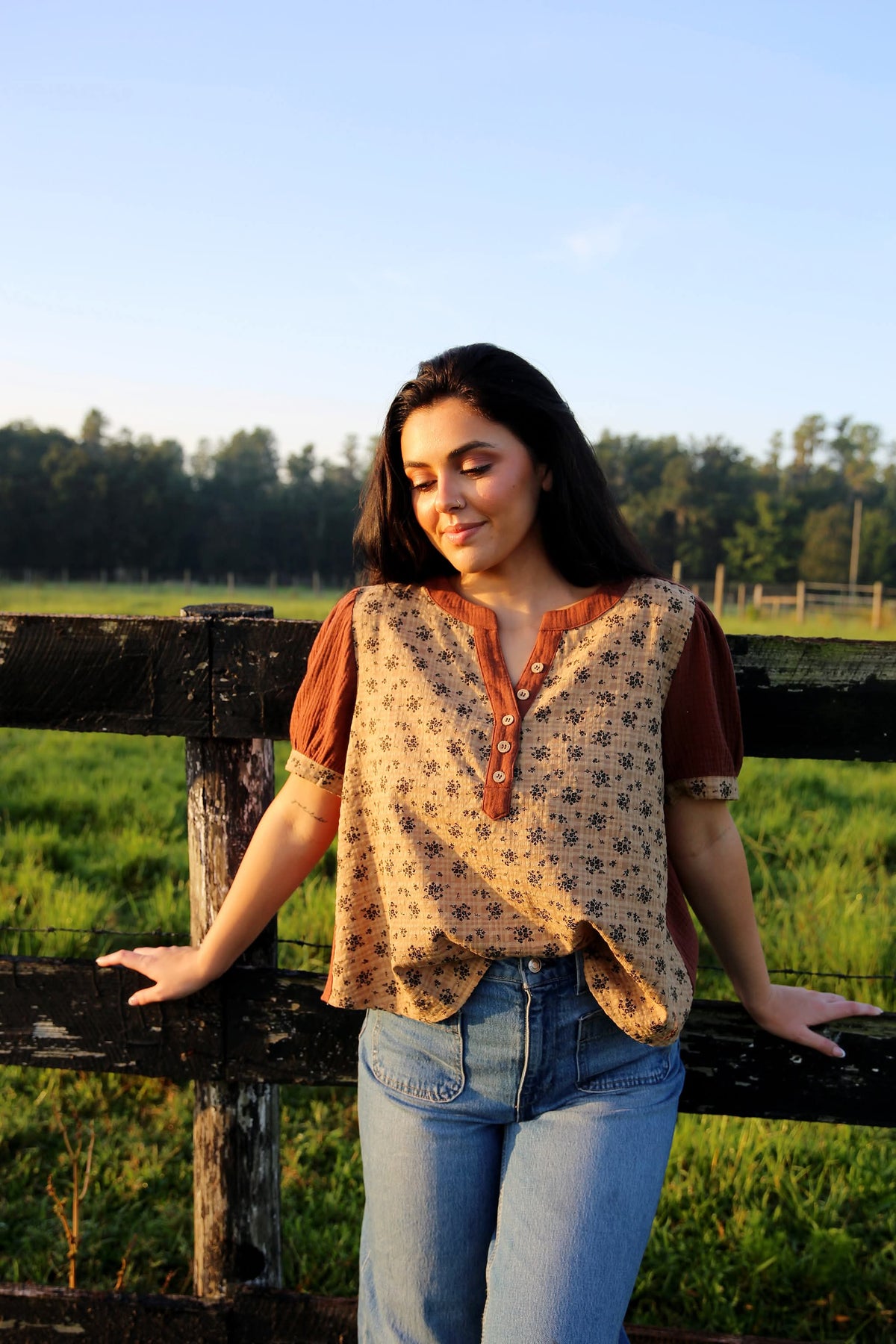 Autumn Keepsake – Mocha Gauze Top
