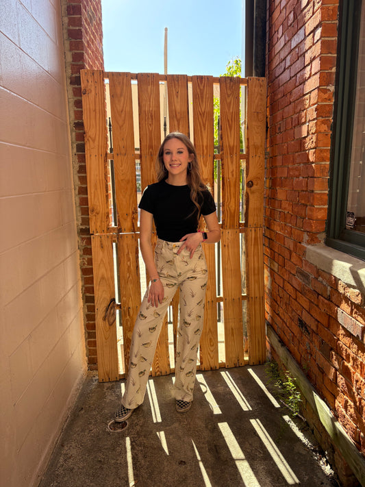 Ranch Water Duck- High Rise Straight Jeans