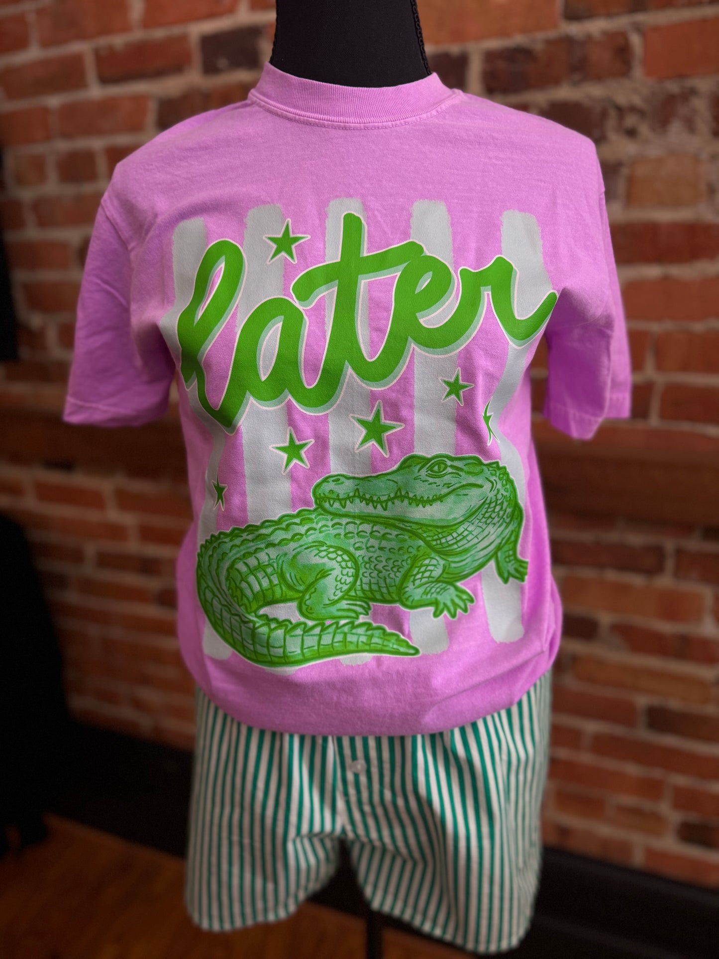 Watercolor Later Gator - Neon Purple Graphic Tee