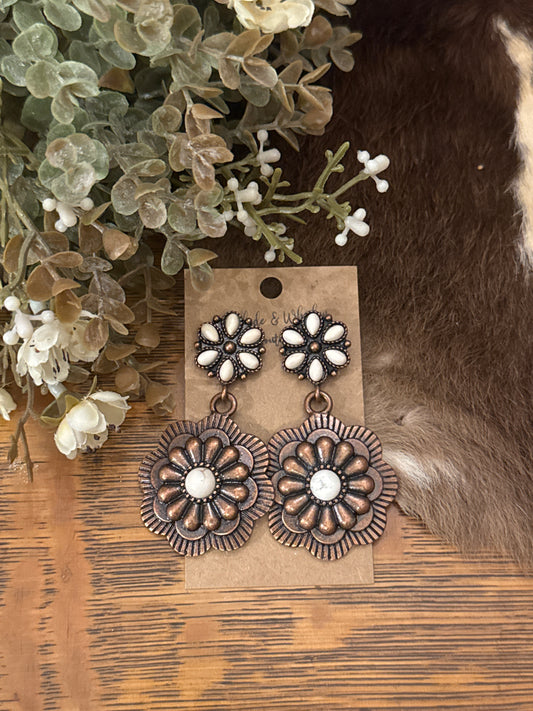 Flower Fields - Copper Earrings