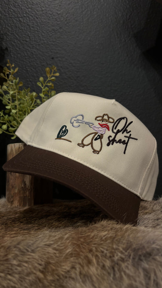 Oh Shoot - Tan & Brown Trucker Hat