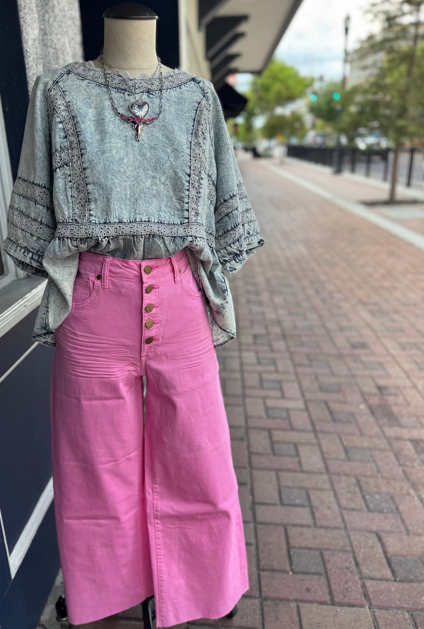 Punchy Pink - Button Fly Pants