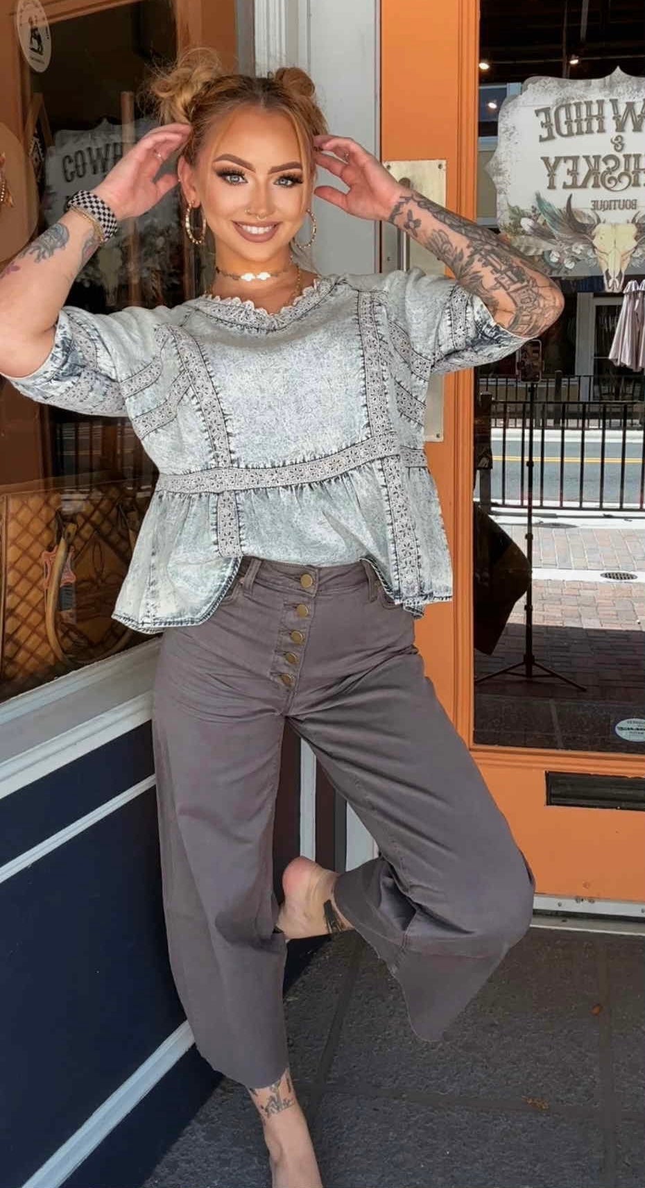 Chambray Charm - Denim Top