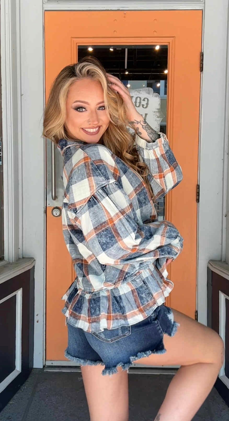 Bonfire Blues - Plaid Top