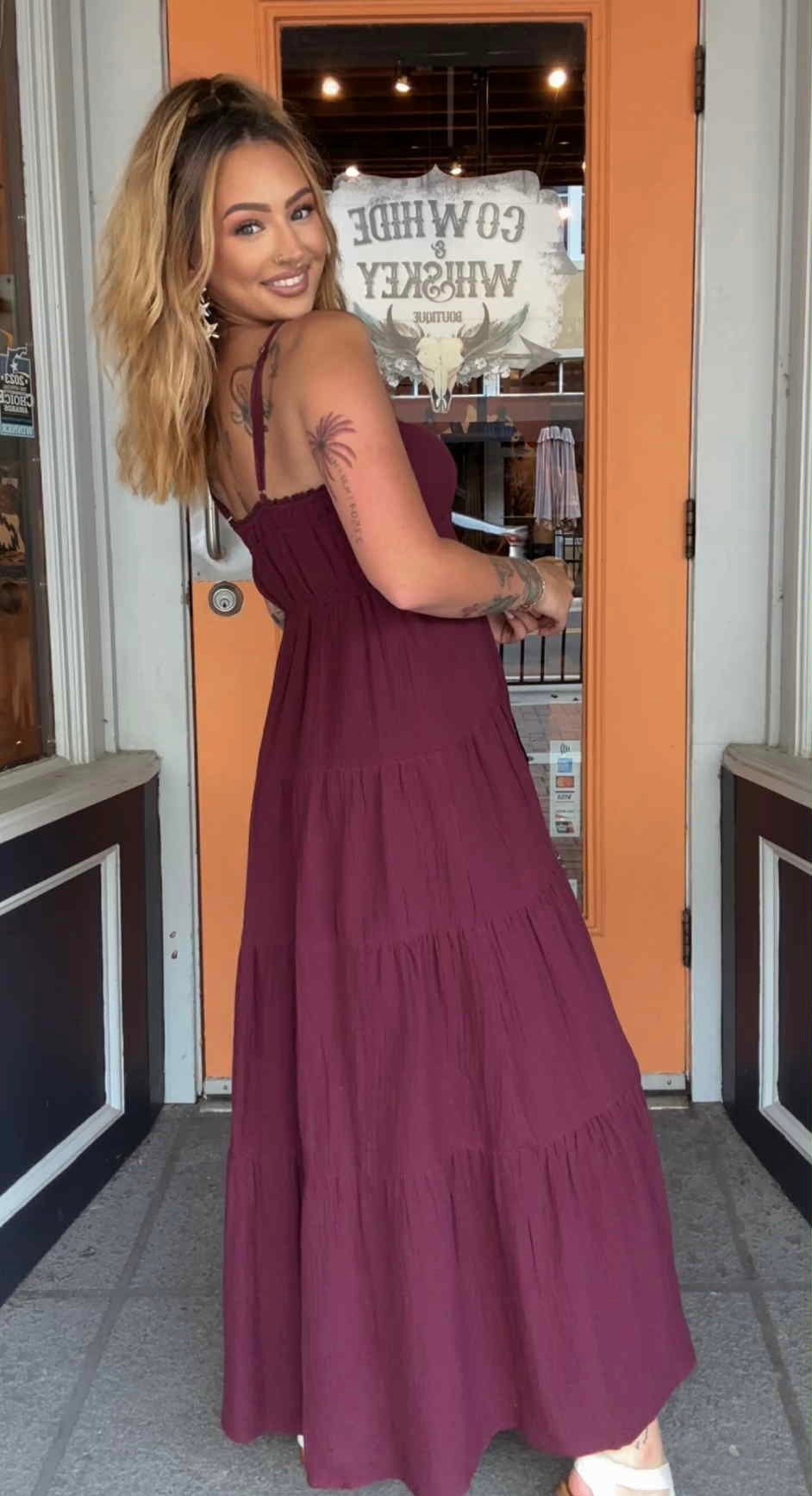 Sundown Merlot - Plum Maxi Dress