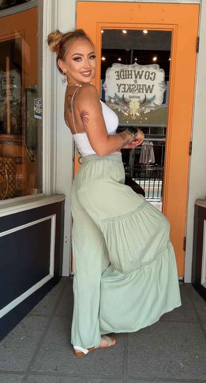 Desert Fern - Sage Pants