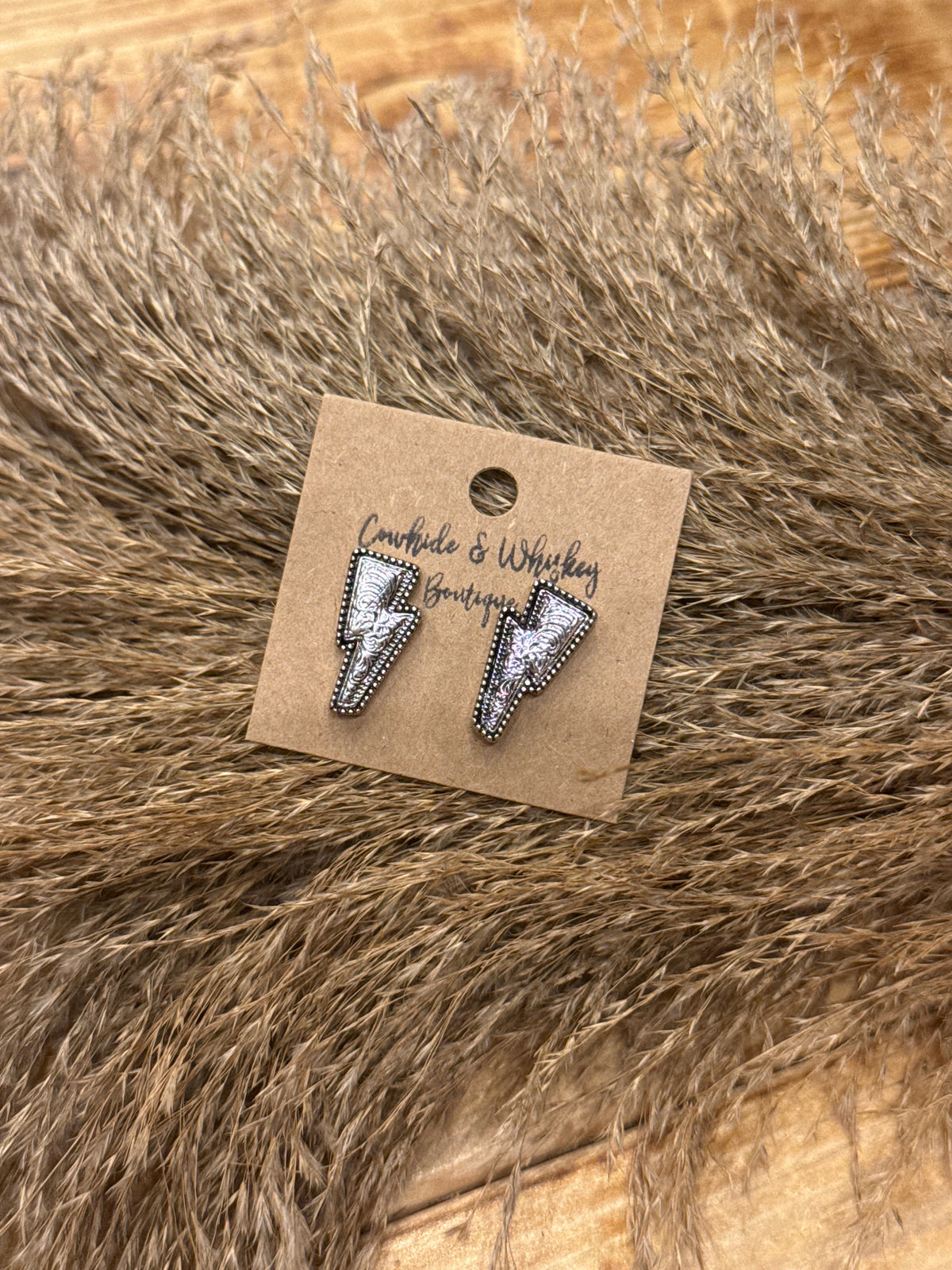 Mini Tooled Bolt - Earrings