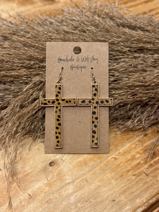 Cheetah Cross - Earrings