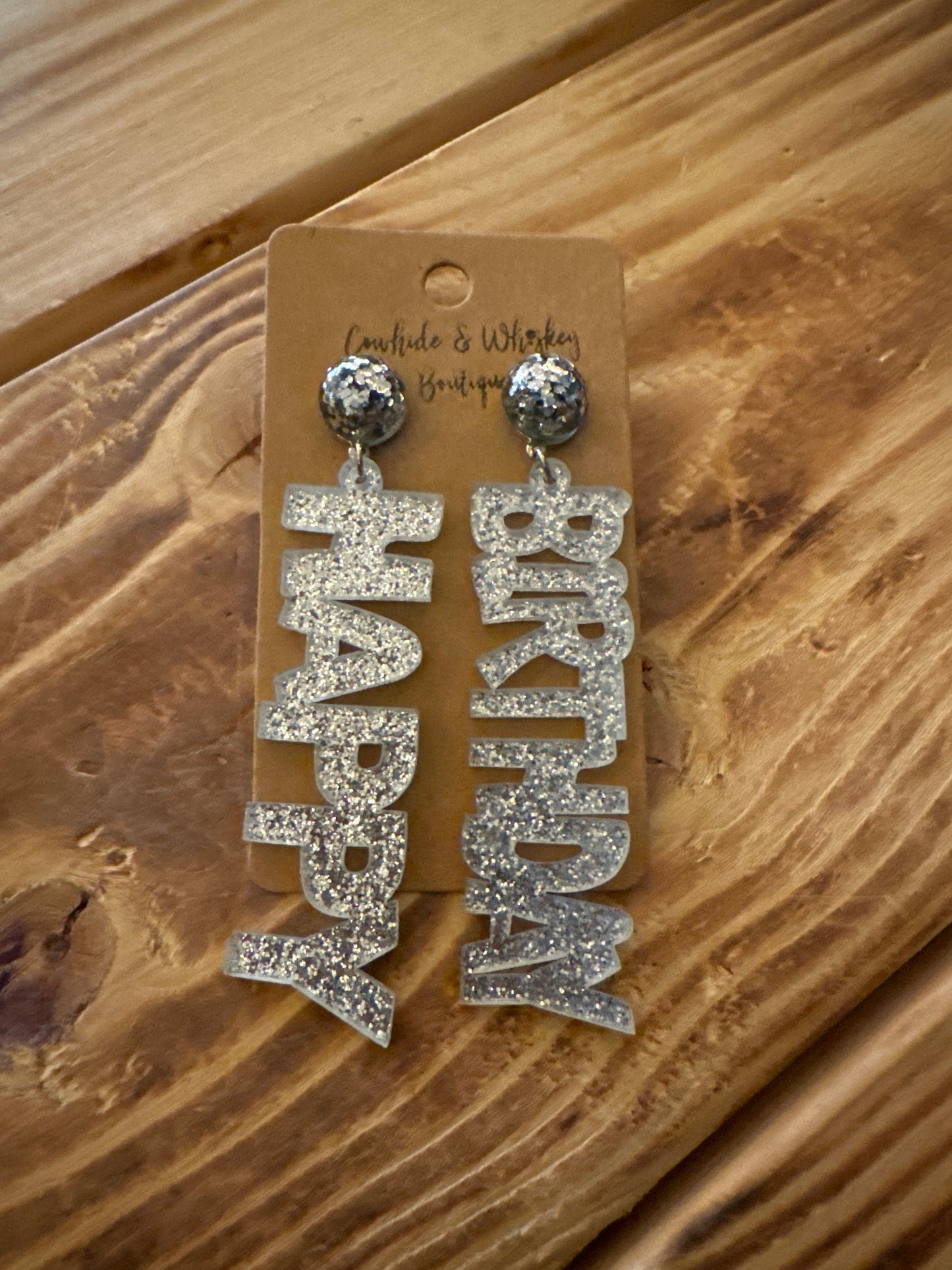 Happy Birthday Silver - Earrings