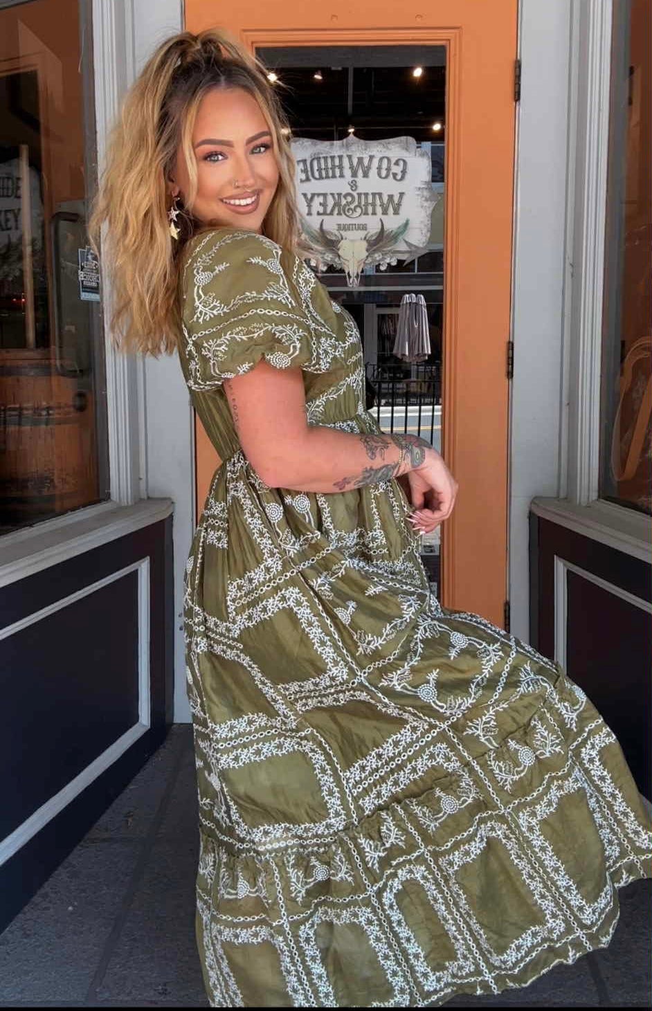 Olive Harvest - Olive Midi Dress