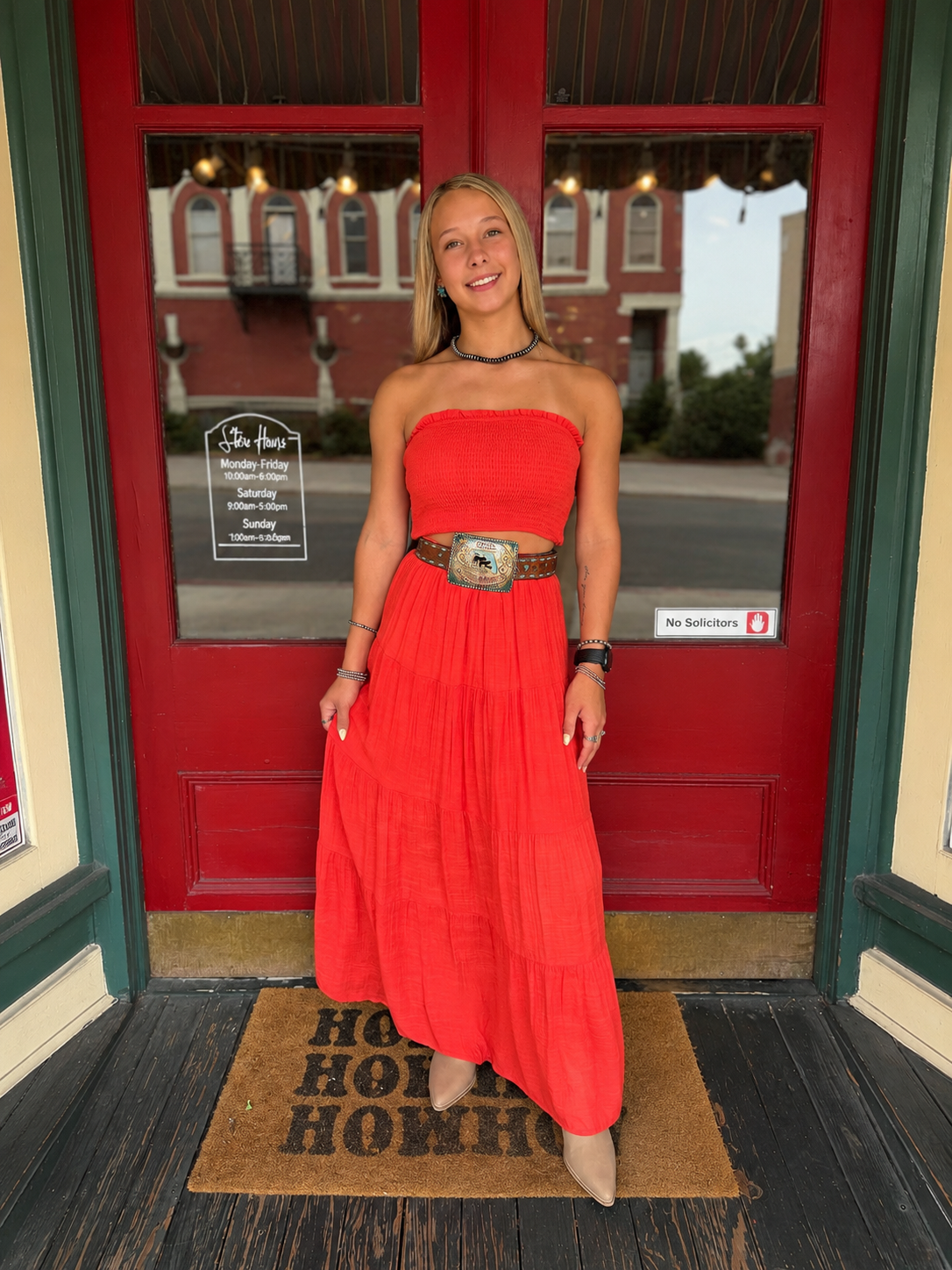 Cherry Kiss – Red Maxi Skirt Set